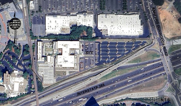 This is the current landscape of the mixed-use Campus 244 project in Dunwoody. (Courtesy of Georgetown Co./City of Dunwoody)