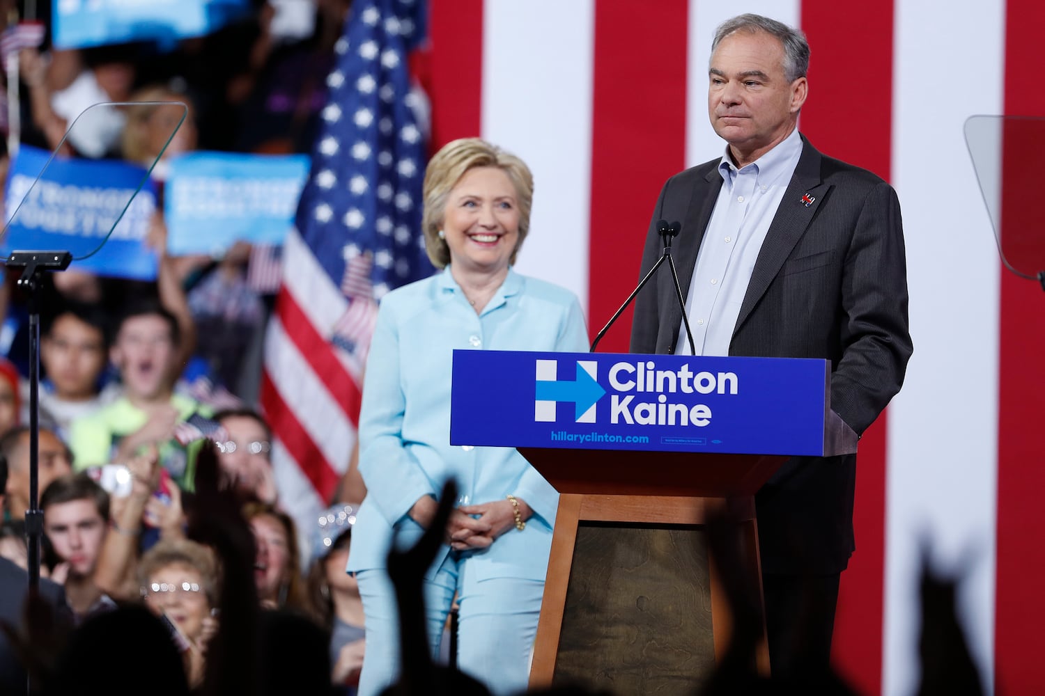 clinton-Kaine ticket makes debut