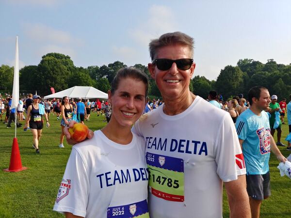 This July 4, 2022 marks 20 years that father-daughter pair John Hogan and Lauren Marston have raced together at the Atlanta Journal-Constitution Peachtree Road Race in Atlanta.