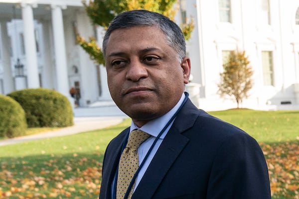 FILE - Dr. Rahul Gupta, the former director of the White House Office of National Drug Control Policy, is shown at the White House in Washington, on Nov. 18, 2021. (AP Photo/Alex Brandon, File)