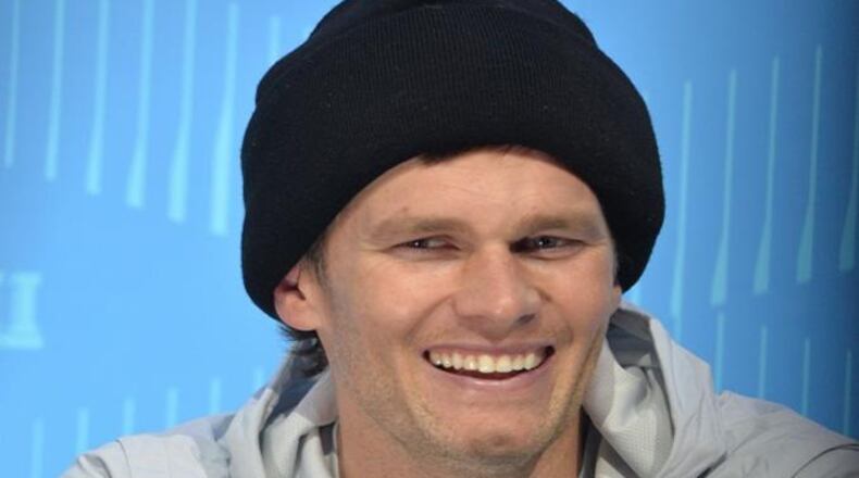 January 29, 2018 - St Paul, Minnesota, New England Patriots quarterback Tom Brady at a news conference ahead of Super Bowl LII, on January 29, 2018, at the Xcel Arena in St. Paul, Minn. (Sean Smuda/Zuma Press/TNS)