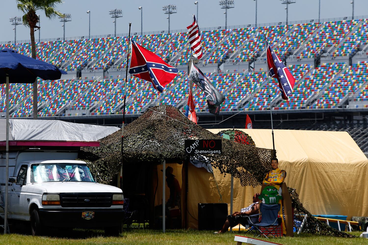Protests fly on flagpoles