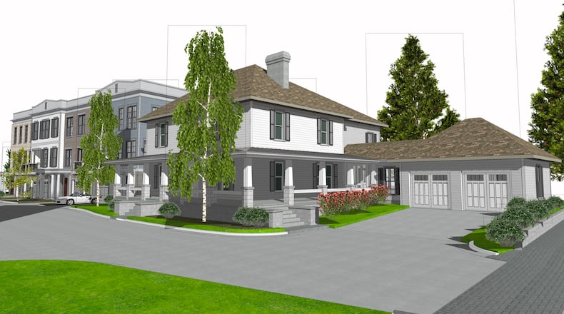 The recently designated historic Ear Wood House at 531 South Main St. will be restored and surrounded by 16 townhomes. (Courtesy City of Alpharetta)