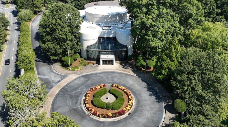 Aerial photograph shows the Carter Center in Atlanta on Thursday, September 22, 2022. Founded in 1982 by former U.S. President Jimmy Carter and former First Lady Rosalynn Carter, the Atlanta-based Carter Center has worked to improve democracy and human rights around the world. (Hyosub Shin / Hyosub.Shin@ajc.com)