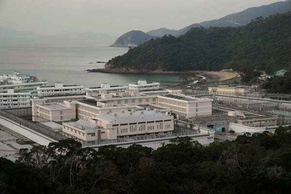 FILE -Exterior view of Shek Pik Prison is seen in Hong Kong, Jan. 19, 2022. (AP Photo/Kin Cheung), File)