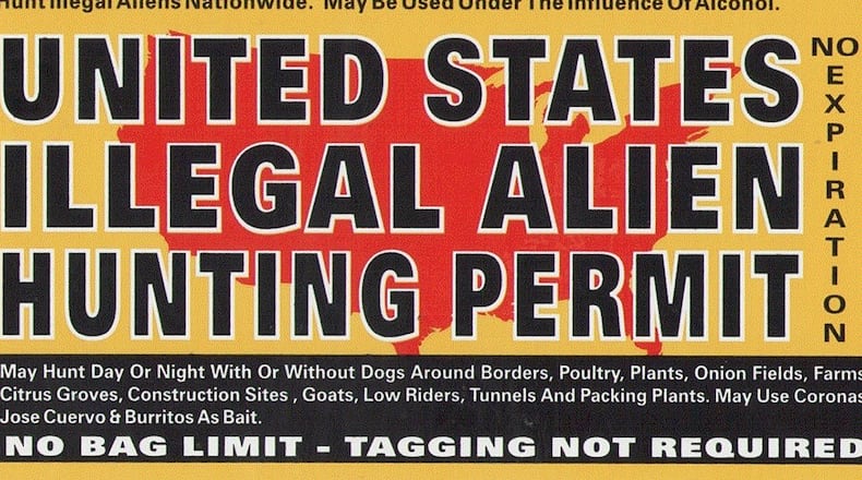 A Georgia Department of Drivers Services investigator had this flier displayed in his cubicle.