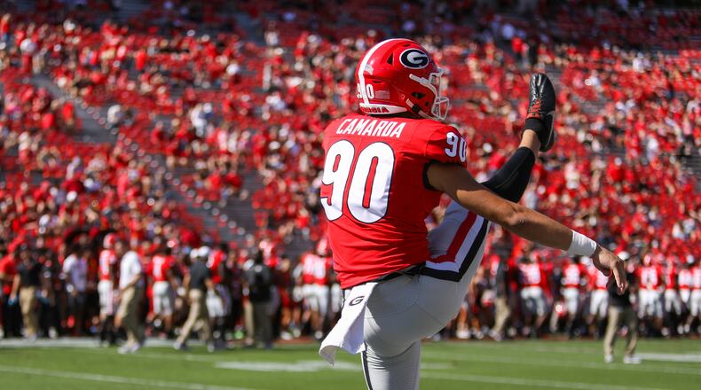 Former UGA punter Jake Camarda is preparing to embark on an NFL career, but that leaves the Bulldogs with a tremendous void to fill. They’ve been preparing for it. (Chamberlain Smith/UGA)