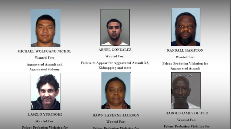 The Gwinnett County Sheriff's Office is searching for these six suspects.