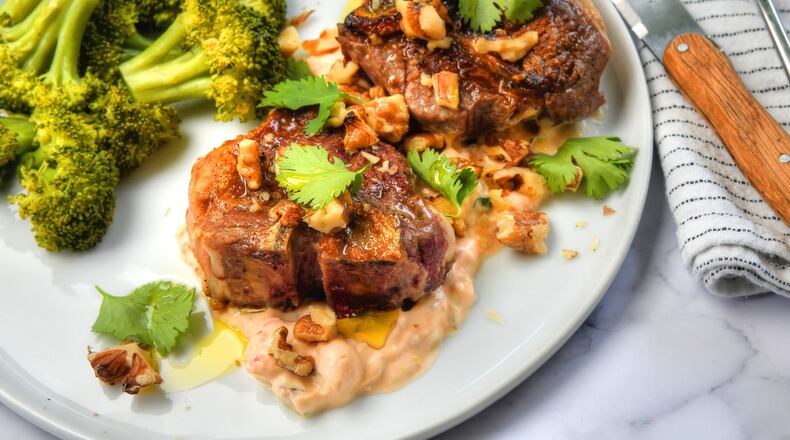 Lamb Chops with Harissa Yogurt. (Chris Hunt for The Atlanta Journal-Constitution)