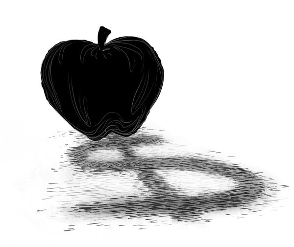 Diana Flores / SCAD-Atlanta dflore20@student.scad.edu education, apple, cost, expense, money, school, budget, SCAD, editorial, illustration, students; 2014