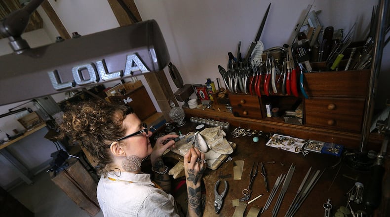 Brooks makes exquisite objects that combine the refined and the macabre with diamonds and taxidermy. Curtis Compton/ccompton@ajc.com