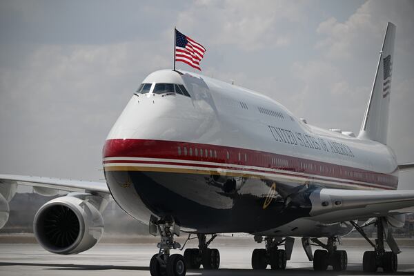 Air Force One, carrying President Donald Trump, arrives for the NATO summit in Ankara, Turkey, earlier this month. (Abdullah Güçlü/AP Pool)