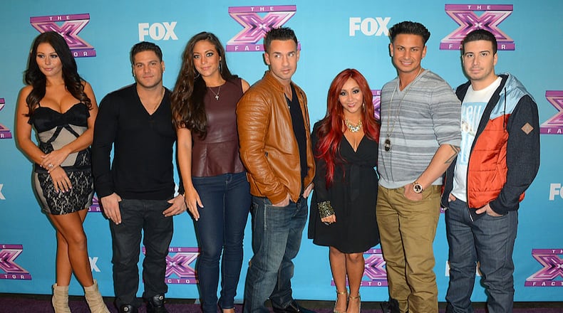 LOS ANGELES, CA - DECEMBER 19: Jersey Shore cast (L-R) Jenni 'Jwoww' Farley Ronnie Ortiz-Magro Sammi 'Sweetheart' Giancola, Mike 'The Situation' Sorrentino, Nicole 'Snooki' Polizzi,Paul 'Pauly D' DelVecchio,Vinny Guadagnino arrive at Fox's "The X Factor" Season Finale Night 1 at CBS Televison City on December 19, 2012 in Los Angeles, California. (Photo by Frazer Harrison/Getty Images)