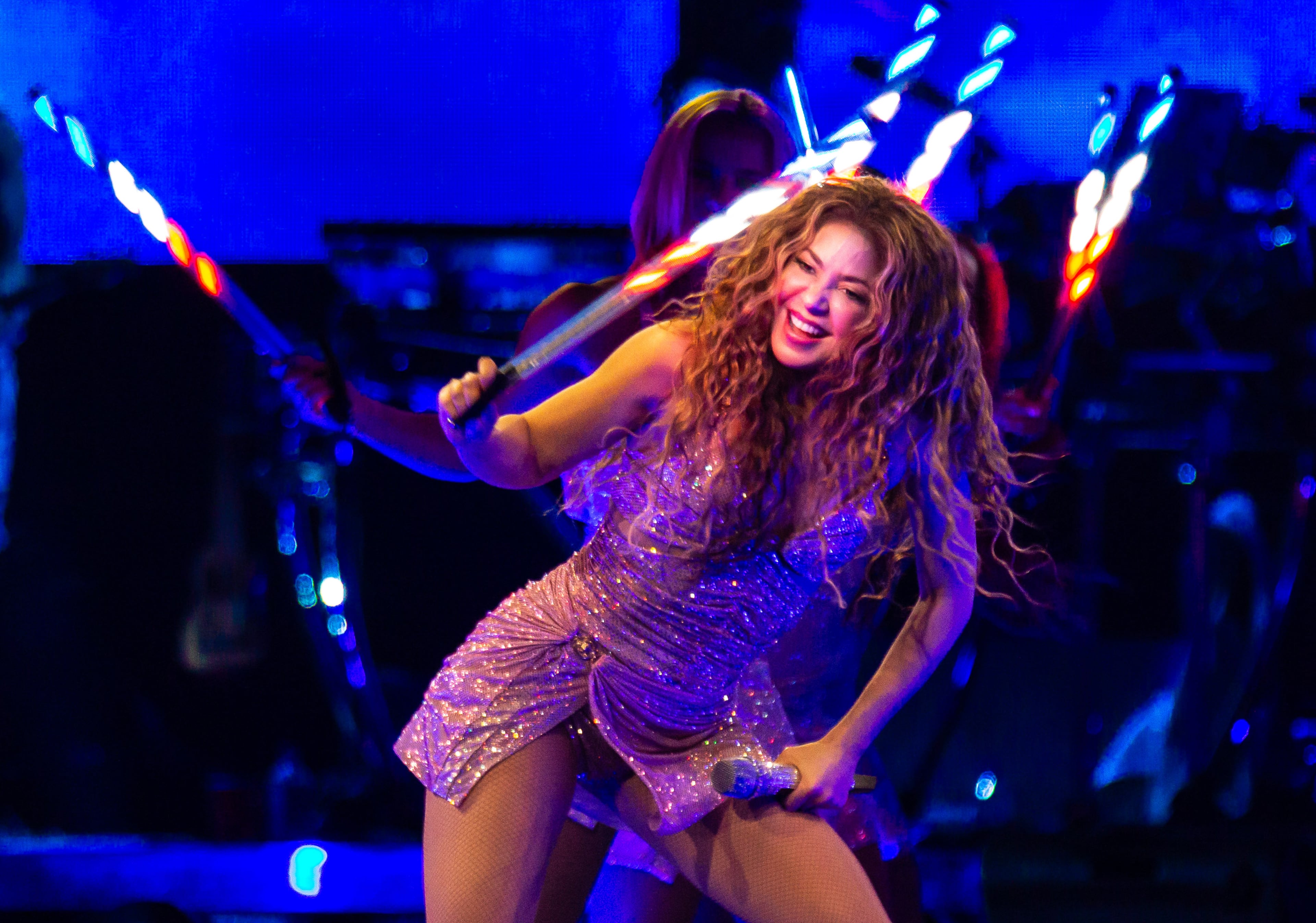 Shakira showcased songs from her latest album, “Las Mujeres Ya No Lloran,” alongside iconic hits from her extensive catalog during Monday night's show at State Farm Arena in Atlanta. (Ryan Fleisher for the AJC)