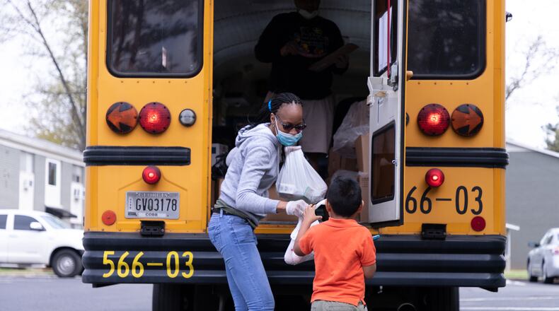 Marietta City Schools will deliver daily breakfast and lunch meals to students along 18 bus routes.