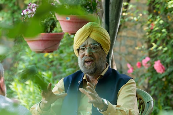 Jagmohan Singh Raina, a 72-year-old Sikh businessman talks to the Associated Press in Srinagar, Indian controlled Kashmir, Tuesday, May 6, 2025. (AP Photo/Mukhtar Khan)