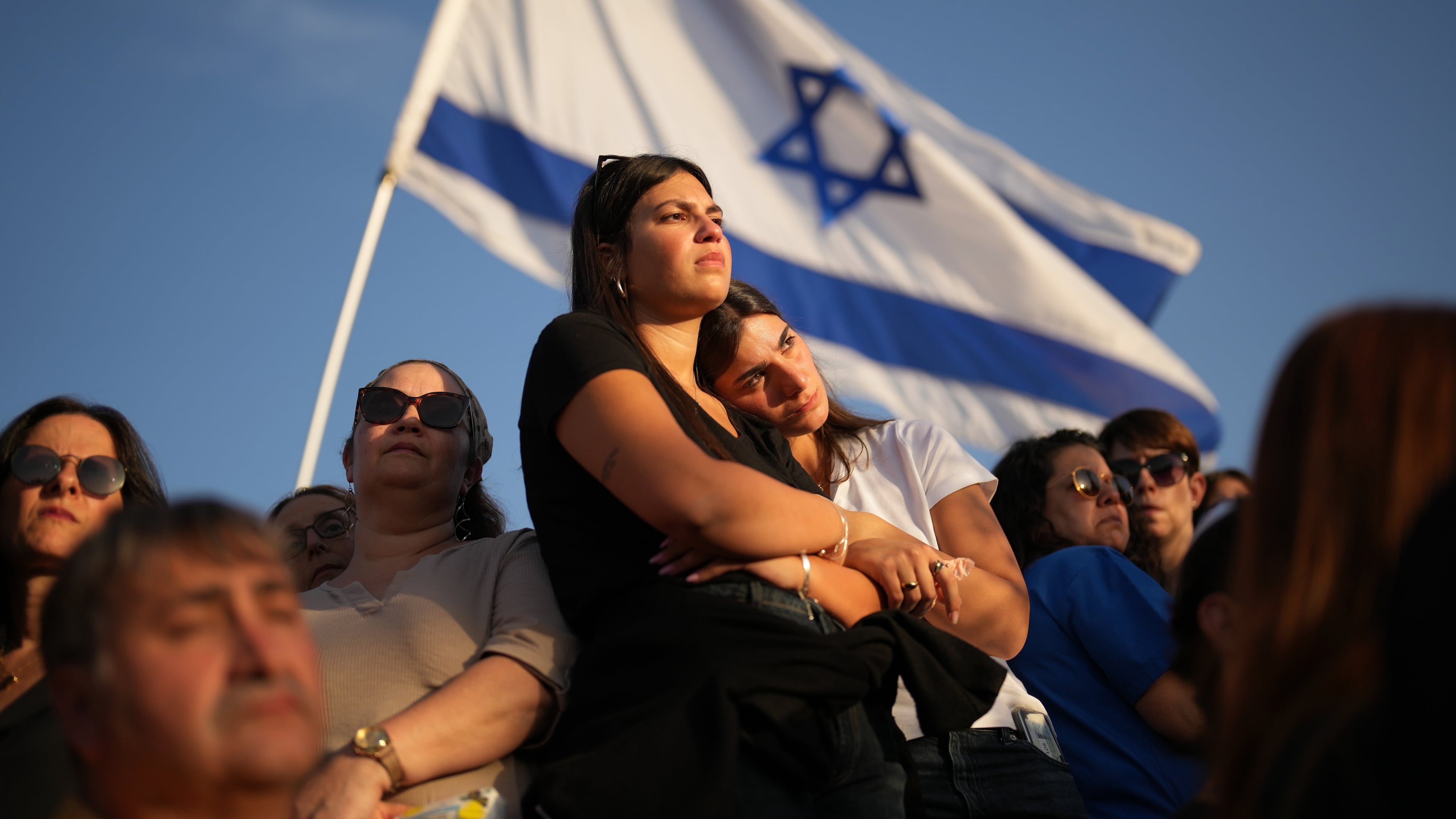 Relatives and friends mourn during the funeral of an Israeli soldier killed last week in Gaza. (Francisco Seco/AP)