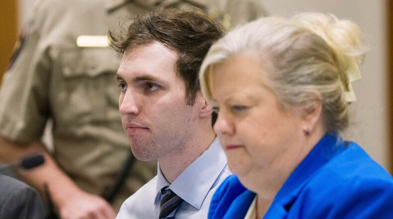 FILE - Tyler Robinson, who is accused of fatally shooting Charlie Kirk, sits beside defense attorney Kathryn Nester during a hearing in 4th District Court in Provo, Utah, on Jan. 16, 2026. (Bethany Baker/The Salt Lake Tribune via AP, File)