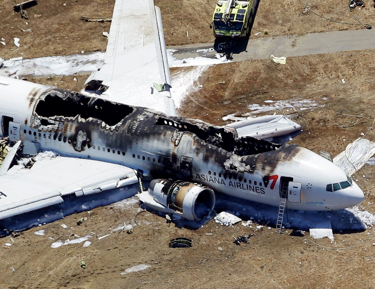 Aftermath of fiery plane crash at SFO