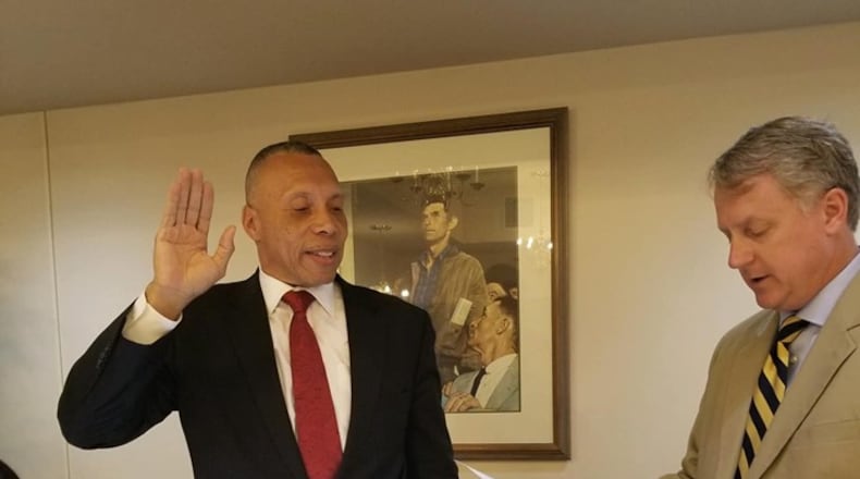 Last summer, Ollie Clemons became Austell’s mayor when Joe Jerkins resigned due to health issues. Clemons was administered the oath of office by City Attorney Scott Kimbrough and again on Jan. 2 after his November election as mayor. (Courtesy of Austell)