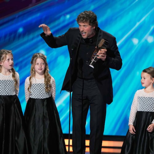 Los Angeles, Rams' Matthew Stafford accepts the AP Most Valuable Player awardduring the NFL Honors award show, Thursday, Feb. 5, 2026, in San Francisco. (AP Photo/Charlie Riedel)