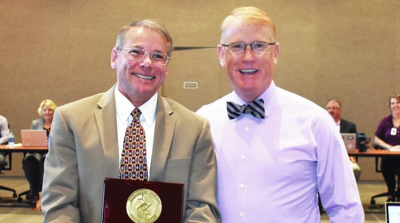 Cherokee County School District Superintendent of Schools Brian V. Hightower in April honored Chief Financial Officer Kenneth Owen with his Superintendent’s 2019 Game Changer Award for Instructional Leadership.