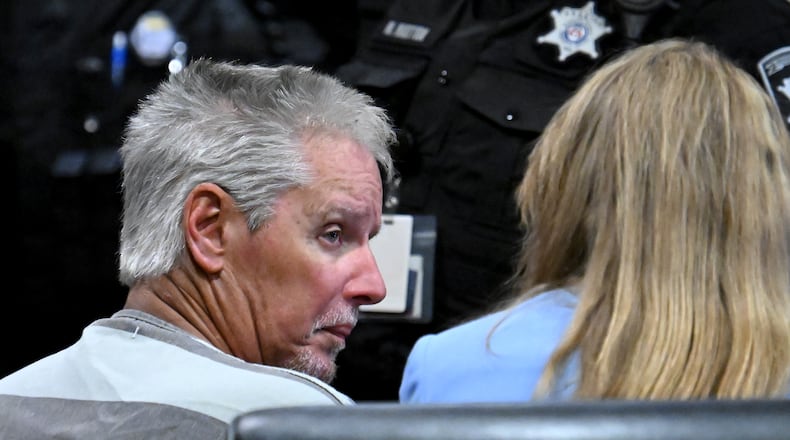 Colin Gray, father of Colt Gray, sits during his first appearance before Barrow County Superior Court Judge Currie Mingledorff at the Barrow County Courthouse Superior Court, Friday, September 6, 2024, in Winder. Colt Gray, 14, is accused of fatally shooting two teachers and two students at Apalachee High School. (Hyosub Shin / AJC)