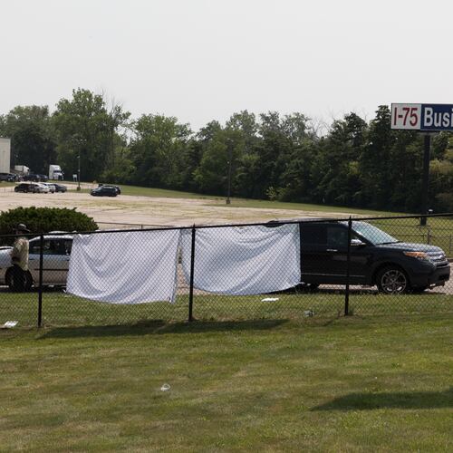 Emergency personnel respond to a hazardous material call on Phillips Avenue in Toledo, Ohio, on Wednesday, July 15, 2026. (Alex Bracken/The Blade via AP)