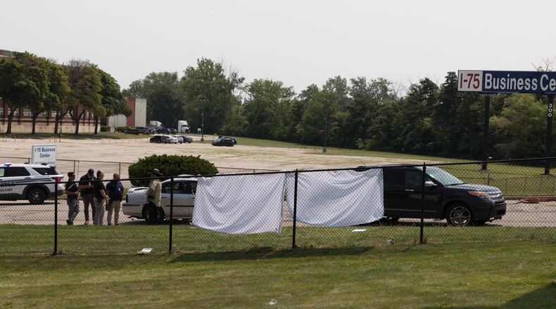 Emergency personnel respond to a hazardous material call on Phillips Avenue in Toledo, Ohio, on Wednesday, July 15, 2026. (Alex Bracken/The Blade via AP)