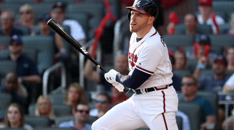 Putting the disappointing close to 2019 behind him, the Braves Freddie Freeman is looking optimistically ahead. (JASON GETZ/SPECIAL TO THE AJC)