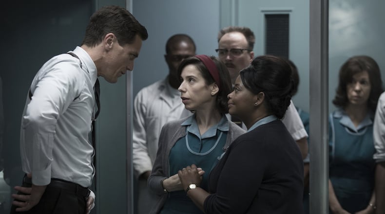 Michael Shannon (from left), Sally Hawkins and Octavia Spencer star in “The Shape of Water.” Contributed by Fox Searchlight Pictures