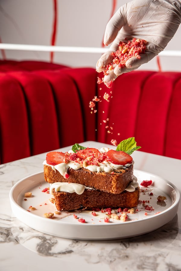 French toast is on the brunch menu at Red Room Bistro. (Courtesy of Madelynne Grace/Bites and Bevs Media)
