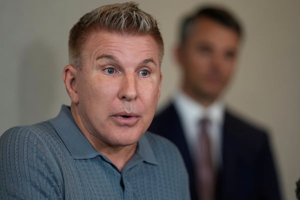 Reality television star Todd Chrisley speaks during a news conference on Friday, May 30, 2025 in Nashville, Tenn. (AP Photo/George Walker IV)