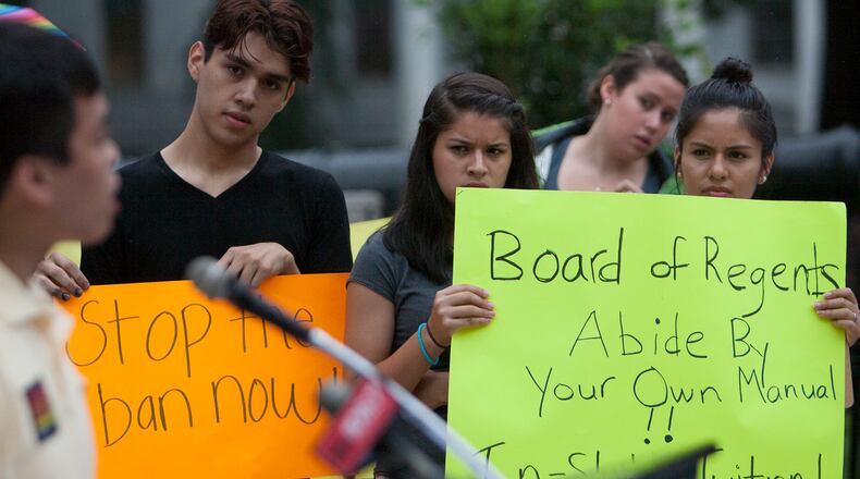 Undocumented students at the Capitol last year protested a Regents policy that locks them out of the five largest universities in Georgia.