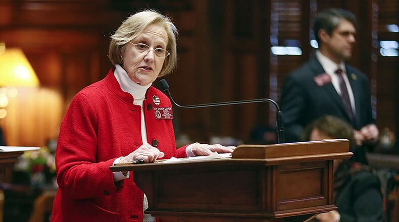 Sharon Cooper, R - Marietta, urged Georgia House colleagues to vote for a senior care safety bill that was overwhelming approved after she spoke last month. The reform proposal heads to the Senate later this month.