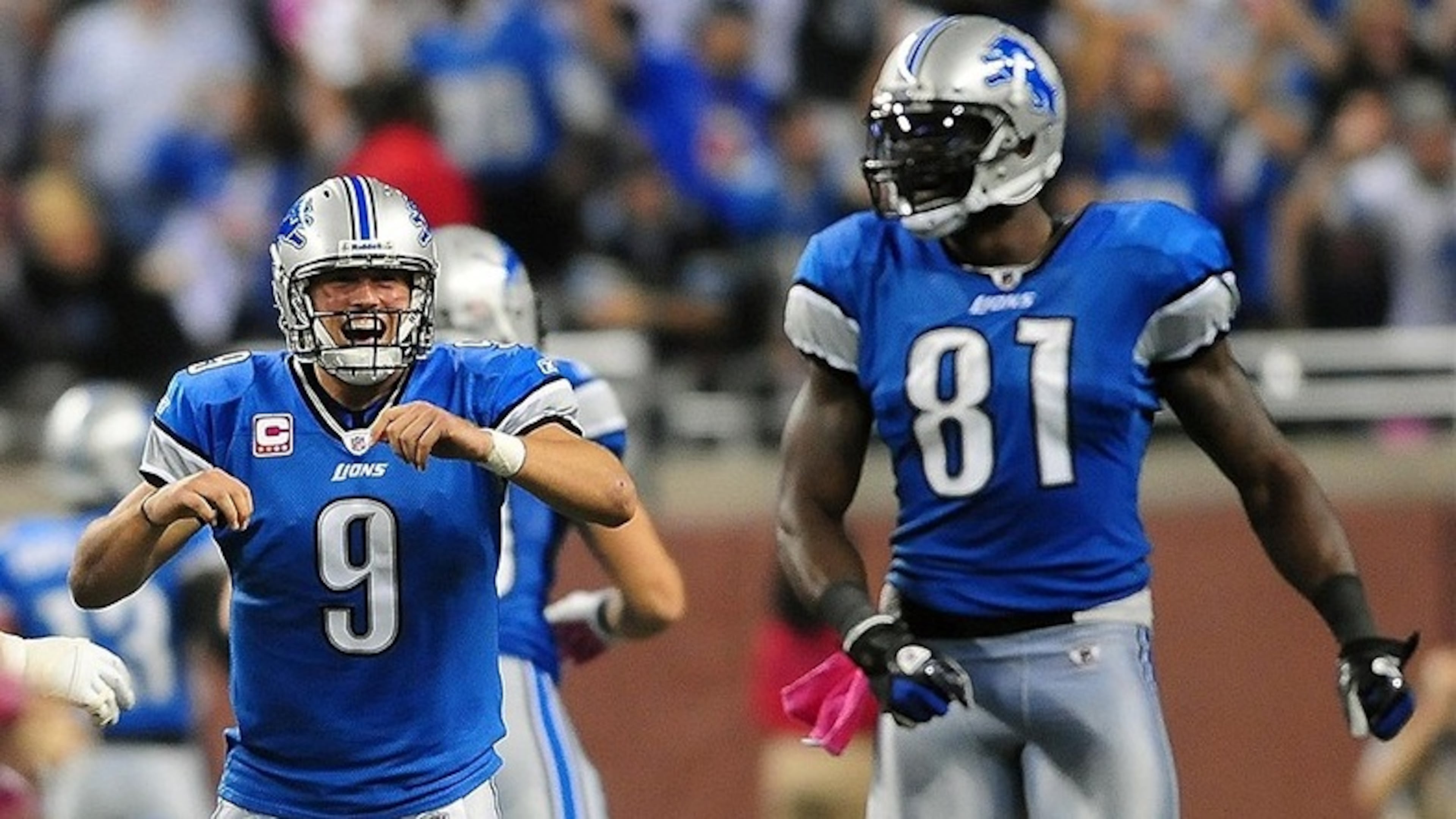 Former Georgia quarterback Matthew Stafford (9) is gooing to have to adjust to life without Calvin Johnson with the Detroit Lions.