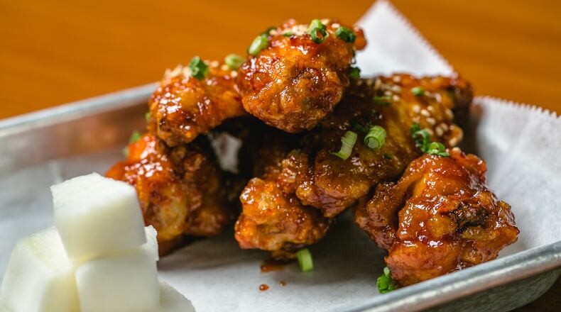 Korean fried chicken wings at Salaryman.