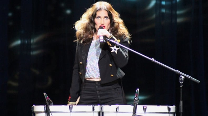 Idina Menzel rattled the rafters at the Fox Theatre on July 22, 2017 with her opening song, "Queen of Swords." Photo: Melissa Ruggieri/AJC