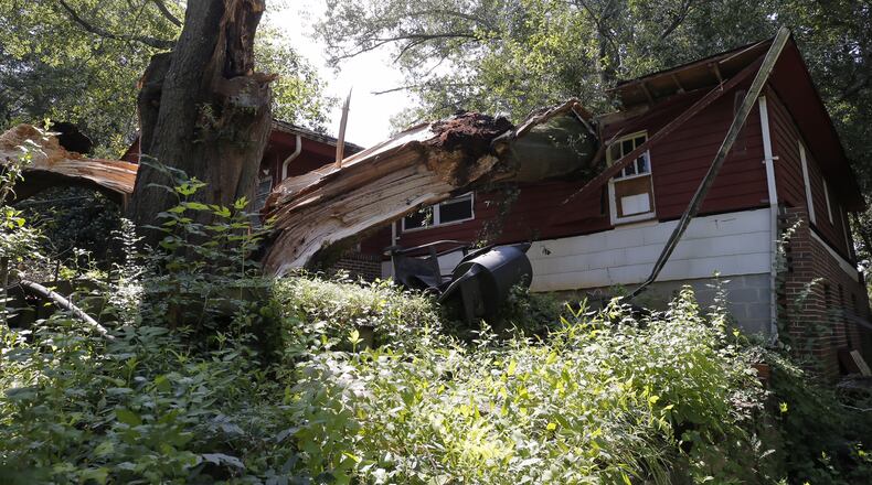A Norcross family has been displaced after a tree fell on their home Tuesday morning.