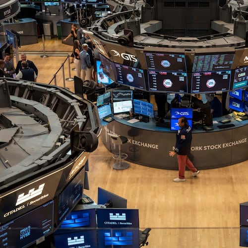 A general view shows the trading floor of the New York Stock Exchange, Friday, Aug. 7, 2026, in New York. (AP Photo/Yuki Iwamura)