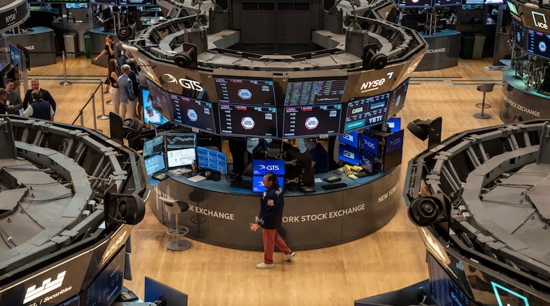 A general view shows the trading floor of the New York Stock Exchange, Friday, Aug. 7, 2026, in New York. (AP Photo/Yuki Iwamura)