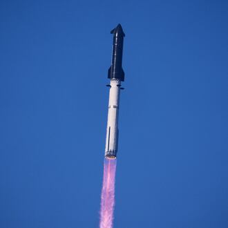 SpaceX's mega rocket Starship makes a test flight from Starbase, Texas, Friday, July 24, 2026. (AP Photo/Eric Gay)