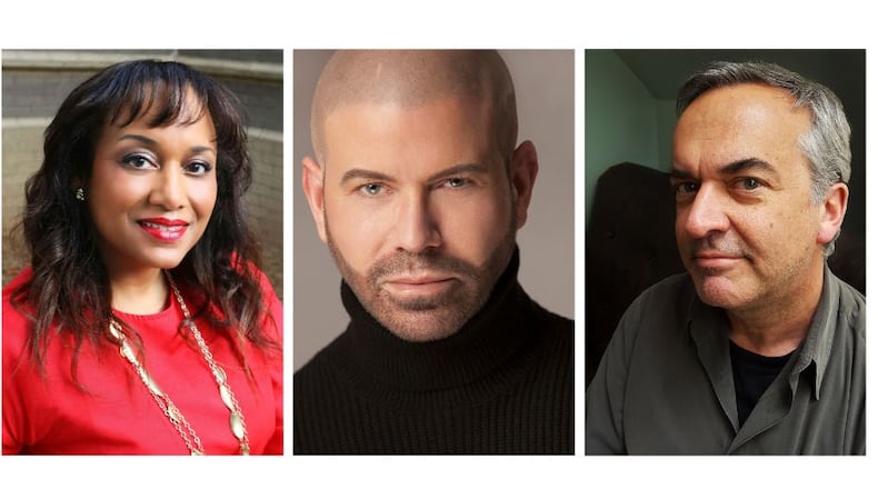 Georgia Author of the Year Award winners include Vanessa Riley (from left), Robert Gwaltney and Andy Plattner.