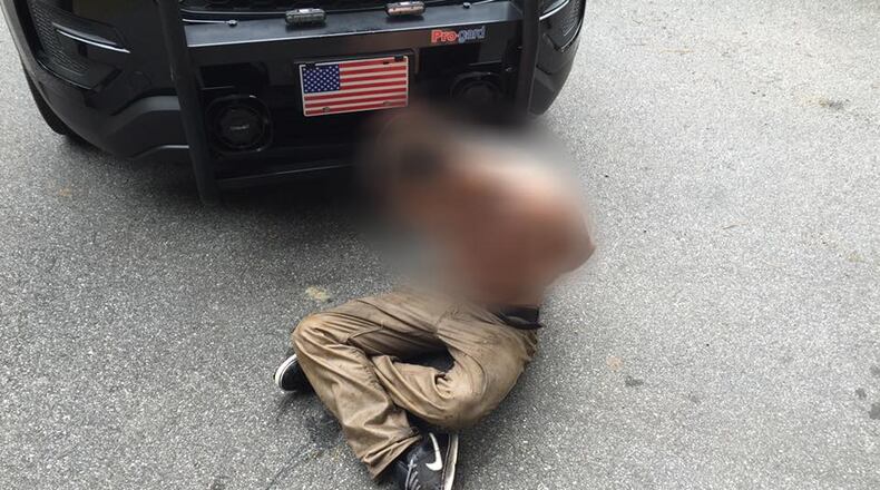 A man was arrested Monday after crashing his truck and trying to swim across Lake Lanier to escape authorities, according to the Forsyth County Sheriff’s Office. (Credit: Forsyth County Sheriff’s Office Facebook)