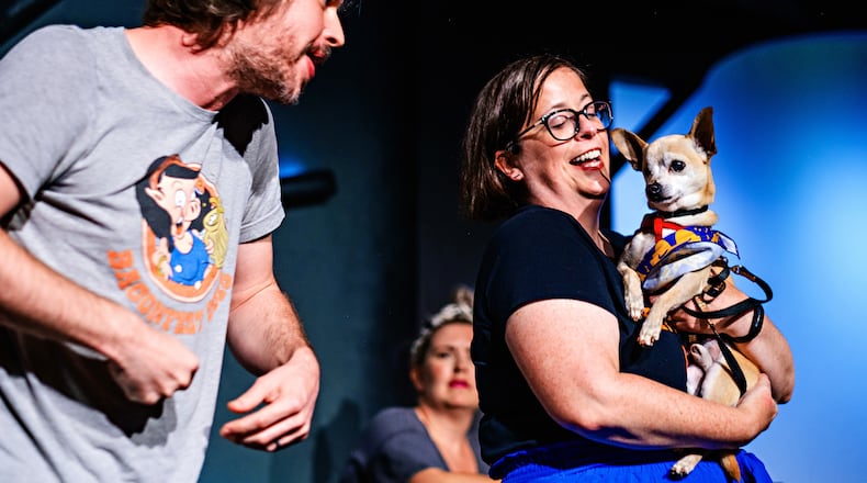 Dogs take center stage at "Puppy Prov!" at Dad's Garage in Atlanta. (Courtesy of Chelsea Patricia)