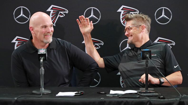 The Falcons react to the news of Bradley’s sunny forecast.