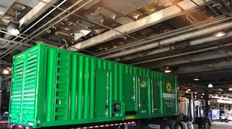 Hartsfield-Jackson developed a plan to install generators similar to this one to get full backup power in the event of an outage like the one that halted flights one day in December 2017. Source: Hartsfield-Jackson