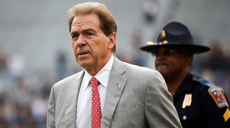Alabama head coach Nick Saban has his team in the College Football Playoffs as the No. 4 seed. (AP Photo/Brynn Anderson, File)