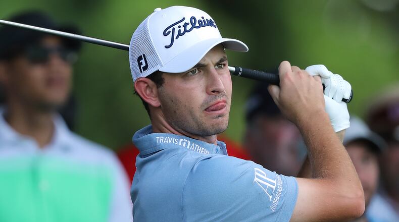 Patrick Cantlay tees off on the 10th hole during his practice round for the Tour Championship at East Lake Golf Club on Wednesday, August 21, 2019, in Atlanta. Curtis Compton/ccompton@ajc.com