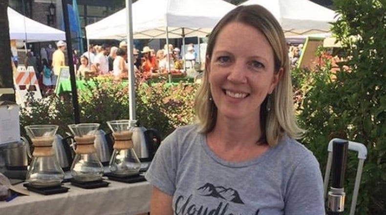Working at a local coffee shop while attending UCF started Kristina Madh on her personal roasting journey. Cloudland Coffee is organic and fluid bag roasted. (Pictured: Kristina Madh, at the downtown Alpharetta Farmer's Market).